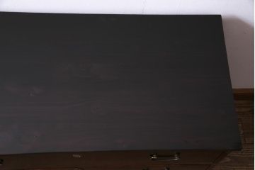 アンティーク家具　昭和初期　漆塗り　ケヤキ材　上品な和の空間を演出するリメイク箪笥ローボード(リビングボード、衣装箪笥)