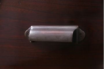 アンティーク家具　昭和初期　漆塗り　ケヤキ材　気品溢れる鉄脚リメイクの箪笥ローボード(リビングボード、衣装箪笥)