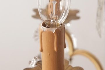 フランスアンティーク　クリスタルガラスがまばゆく煌めくシャンデリア(6灯、天井照明、吊り下げ照明)