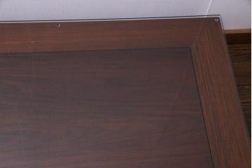 中古　伝統工芸品　大阪唐木指物　花梨材　ガラス天板付き　上品な雰囲気漂う座卓(テーブル、ローテーブル、カリン材)