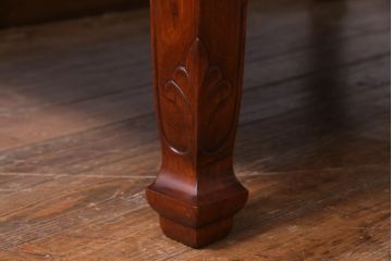 中古　伝統工芸品　大阪唐木指物　花梨材　ガラス天板付き　上品な雰囲気漂う座卓(テーブル、ローテーブル、カリン材)