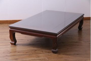 中古　大阪唐木指物家具　中森喜三郎作　紫檀　格式のある空間づくりにぴったりな座卓(ローテーブル)