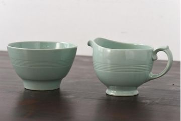 イギリスビンテージ　Woods ware(ウッズウエア)　Beryl(ベロル)　ティーセット(シュガーボウル、ミルクポット)