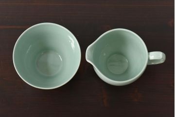 イギリスビンテージ　Woods ware(ウッズウエア)　Beryl(ベロル)　ティーセット(シュガーボウル、ミルクポット)