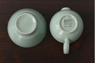 イギリスビンテージ　Woods ware(ウッズウエア)　Beryl(ベロル)　ティーセット(シュガーボウル、ミルクポット)