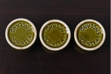 アンティーク雑貨　イギリスビンテージ　HORNSEA(ホーンジー)　HEIRLOOM(エアルーム)　スパイスジャー3個セット(調味料入れ)
