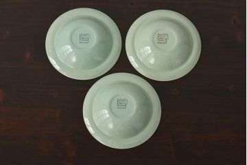 イギリスビンテージ　Woods ware(ウッズウエア)　Beryl(ベロル)　スーププレート3枚セット(シリアルボウル、深皿)(1)
