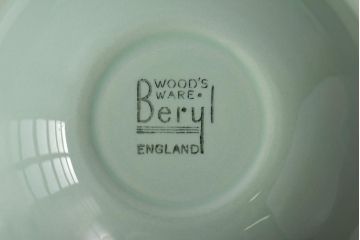 イギリスビンテージ　Woods ware(ウッズウエア)　Beryl(ベロル)　スーププレート3枚セット(シリアルボウル、深皿)(2)