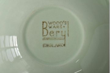 イギリスビンテージ　Woods ware(ウッズウエア)　Beryl(ベロル)　スーププレート3枚セット(シリアルボウル、深皿)(3)