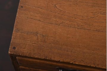 レトロ家具　昭和レトロ　桐材　真鍮金具　櫛型の引手が味のあるシンプルな小引き出し(小物収納)(2)