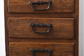 レトロ家具　昭和レトロ　桐材　真鍮金具　櫛型の引手が味のあるシンプルな小引き出し(小物収納)(2)