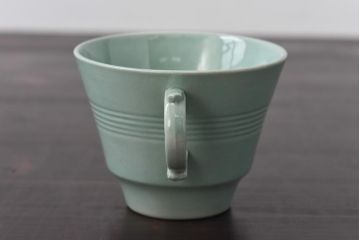 イギリスビンテージ　Woods ware(ウッズウエア)　Beryl(ベロル)　レトロなトリオ2客セット(カップ&ソーサー、プレート)(3)