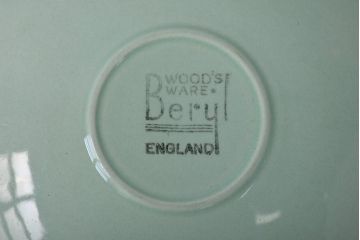 イギリスビンテージ　Woods ware(ウッズウエア)　Beryl(ベロル)　レトロなトリオ2客セット(カップ&ソーサー、プレート)(3)