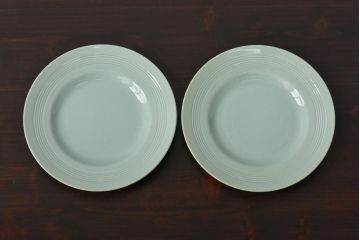 イギリスビンテージ　Woods ware(ウッズウエア)　Beryl(ベロル)　レトロなトリオ2客セット(カップ&ソーサー、プレート)(3)