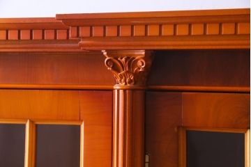 中古　イギリス輸入家具　エドワーディアン様式　存在感のある4枚扉のブックケース(キャビネット、飾り棚、本箱)