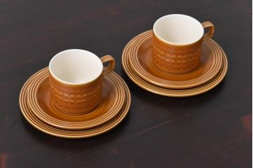 イギリスビンテージ　HORNSEA(ホーンジー)　Saffron(サフラン)　レトロでかわいらしいトリオ2客セット