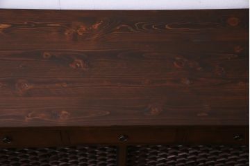 ラフジュ工房オリジナル　古建具リメイク　脚付き　障子貼りに組子が映える和モダンなリビングボード(収納棚、戸棚、テレビボード)