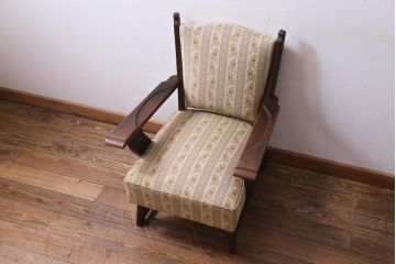 中古　神戸洋家具　永田良介商店　あたたかな雰囲気が魅力的なアームソファ(一人掛け)(定価約30万円)