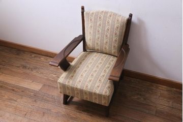 中古　神戸洋家具　永田良介商店　あたたかな雰囲気が魅力的なアームソファ(一人掛け)(定価約30万円)(1)