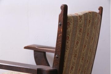 中古　神戸洋家具　永田良介商店　あたたかな雰囲気が魅力的なアームソファ(一人掛け)(定価約30万円)(1)