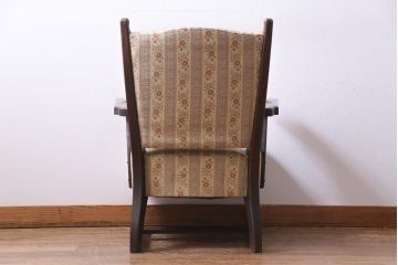 中古　神戸洋家具　永田良介商店　あたたかな雰囲気が魅力的なアームソファ(一人掛け)(定価約30万円)(1)