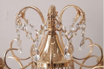 中古　海外製　豪華なガラスドロップのテーブルランプ(スタンドライト、卓上照明)