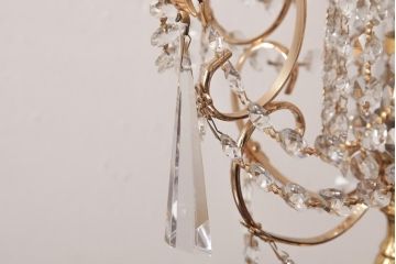 中古　海外製　豪華なガラスドロップのテーブルランプ(スタンドライト、卓上照明)