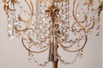 中古　海外製　豪華なガラスドロップのテーブルランプ(スタンドライト、卓上照明)