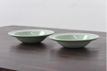 イギリスビンテージ　Woods ware(ウッズウエア)　Beryl(ベロル)　シリアルボウル2枚セット(スーププレート、深皿)