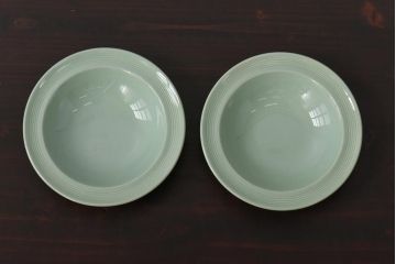 イギリスビンテージ　Woods ware(ウッズウエア)　Beryl(ベロル)　シリアルボウル2枚セット(スーププレート、深皿)