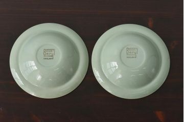 イギリスビンテージ　Woods ware(ウッズウエア)　Beryl(ベロル)　シリアルボウル2枚セット(スーププレート、深皿)