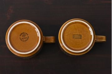 イギリスビンテージ　HORNSEA(ホーンジー)　BRONTE(ブロンテ)シリーズ　トリオ2客セット(カップ、ソーサー、プレート、洋食器)