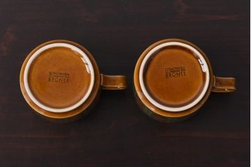イギリスビンテージ　HORNSEA(ホーンジー)　BRONTE(ブロンテ)シリーズ　トリオ2客セット(カップ、ソーサー、プレート、洋食器)(1)