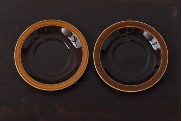 イギリスビンテージ　HORNSEA(ホーンジー)　BRONTE(ブロンテ)シリーズ　トリオ2客セット(カップ、ソーサー、プレート、洋食器)(1)