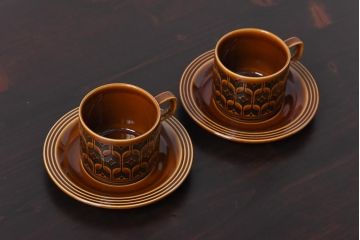 イギリスビンテージ　HORNSEA(ホーンジー)　HEIRLOOM(エアルーム)　カップ&ソーサー2客セット(洋食器)