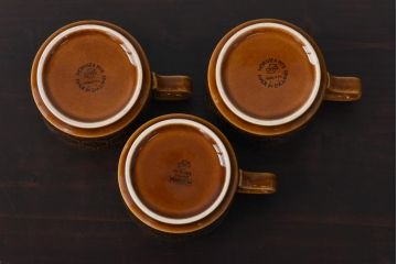 イギリスビンテージ　HORNSEA(ホーンジー)　HEIRLOOM(エアルーム)　カップ&ソーサー3客セット(洋食器)