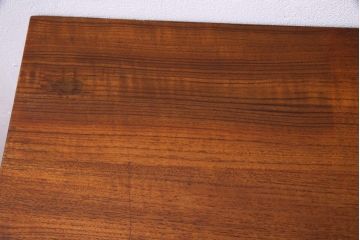 ヴィンテージ家具　北欧ビンテージ　チーク材　木のぬくもり感じるスクエアモチーフのワークデスク(両袖机、在宅ワーク、在宅用)