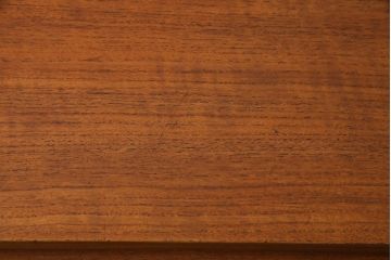 ヴィンテージ家具　北欧ビンテージ　チーク材　木のぬくもり感じるスクエアモチーフのワークデスク(両袖机、在宅ワーク、在宅用)