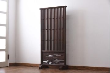 昭和初期　浮造のような木目を楽しめる衝立(つい立て、パーテーション)