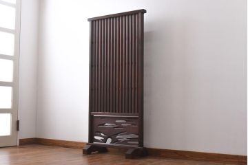 昭和初期　浮造のような木目を楽しめる衝立(つい立て、パーテーション)