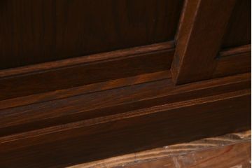 アンティーク家具　イギリスアンティーク　オーク材　引き戸付きのレトロな薄型シャツケース(チェスト、ドロワー、引き出し)(1)