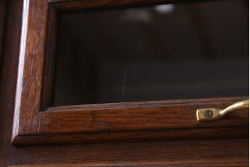ビンテージ家具　イギリスアンティーク　オーク材　引き戸付きのレトロな薄型シャツケース(チェスト、ドロワー、引き出し)(2)