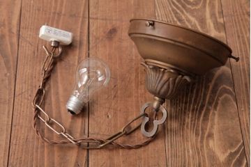 和製アンティーク　特大!　桐と鳳凰の図が素敵な天井照明(吊り下げ照明、ペンダントライト)