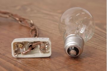 和製アンティーク　特大!　桐と鳳凰の図が素敵な天井照明(吊り下げ照明、ペンダントライト)