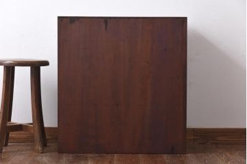 レトロ家具　昭和初期　モールガラス入り　小振りなサイズが可愛らしいレトロな収納棚(戸棚)