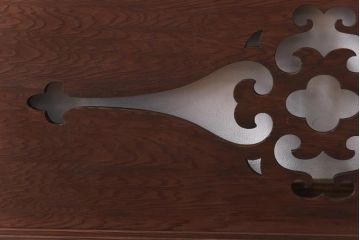 和製アンティーク　笹杢　オリエンタルな透かし模様がおしゃれな欄間(明り取り、明かり取り)