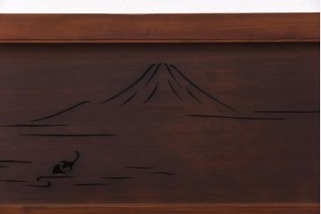 和製アンティーク　富士と茄子の図　情緒溢れる透かしの欄間(明り取り、明かり取り)