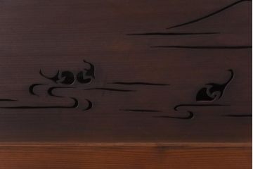 和製アンティーク　富士と茄子の図　情緒溢れる透かしの欄間(明り取り、明かり取り)