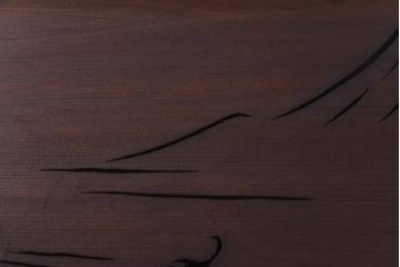 和製アンティーク　富士と茄子の図　情緒溢れる透かしの欄間(明り取り、明かり取り)