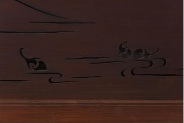 和製アンティーク　富士と茄子の図　情緒溢れる透かしの欄間(明り取り、明かり取り)